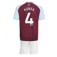 Fotbalové Dres Aston Villa Ezri Konsa #4 Dětské Domácí 2024-25 Krátký Rukáv (+ trenýrky)